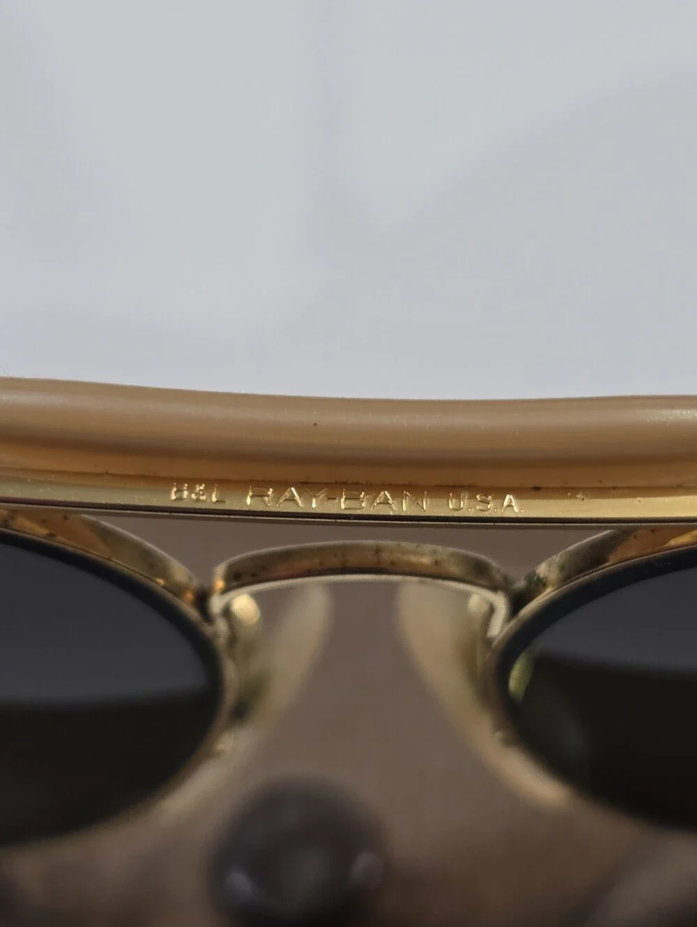 Vintage 60s Ray-Ban Men’s Gold Aviator Sunglasses 62[]14